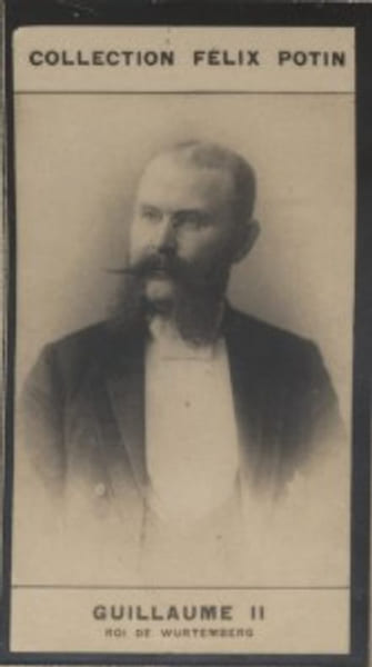 Photographie de la collection F&eacute;lix Potin (4 x 7,5 cm) repr&eacute;sentant : Guillaume II de Wurtemberg.. GUILLAUME II - Roi de Wurtemberg 