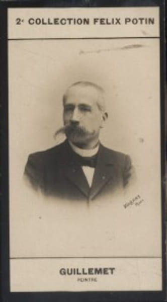 Photographie de la collection F&eacute;lix Potin (4 x 7,5 cm) repr&eacute;sentant : J.-B.-Antoine Guillemet, peintre.. GUILLEMET (J.-B.-Antoine) - (Photo de la 2e ...