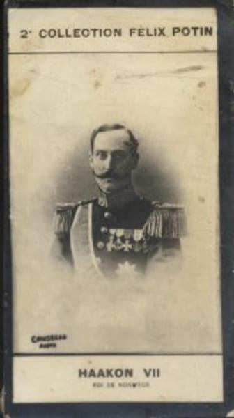 Photographie de la collection F&eacute;lix Potin (4 x 7,5 cm) repr&eacute;sentant : Haakon VII - Roi de Norv&egrave;ge.. HAAKON VII - Roi de Norv&egrave;ge. - (Photo de la 2e ...