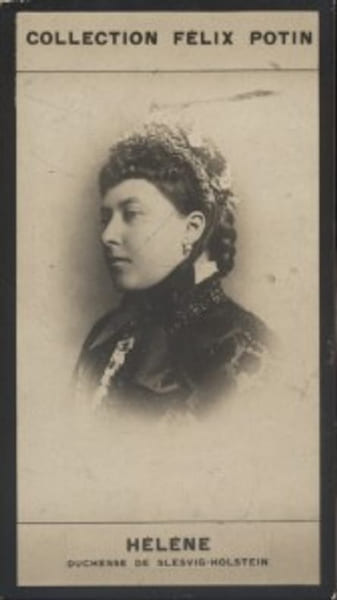 Photographie de la collection F&eacute;lix Potin (4 x 7,5 cm) repr&eacute;sentant : Duchesse H&eacute;l&egrave;ne de Slesvig-Holstein.. HELENE - Duchesse de Slesvig-Holstein 