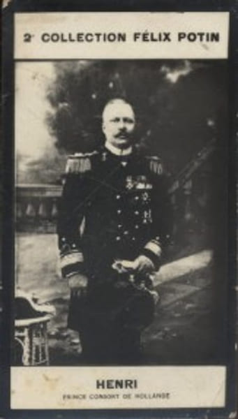Photographie de la collection F&eacute;lix Potin (4 x 7,5 cm) repr&eacute;sentant : Henri - Duc de Mecklembourg.. HENRI (Prince consort de Hollande) - (Photo de la ...