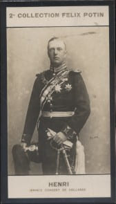 Photographie de la collection F&eacute;lix Potin (4 x 7,5 cm) repr&eacute;sentant : Henri - Duc de Mecklembourg.. HENRI (Prince consort de Hollande) - (Photo de la ...