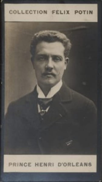 Photographie de la collection F&eacute;lix Potin (4 x 7,5 cm) repr&eacute;sentant : Prince Henri d'Orl&eacute;ans.. HENRI D'ORLEANS Photo Nadar.