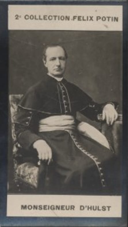 Photographie de la collection Félix Potin (4 x 7,5 cm) représentant : Monseigneur d'Hulst (Maurice Lesage d'Hauteroche). HULST d' (Mgr) - (Photo de la ...