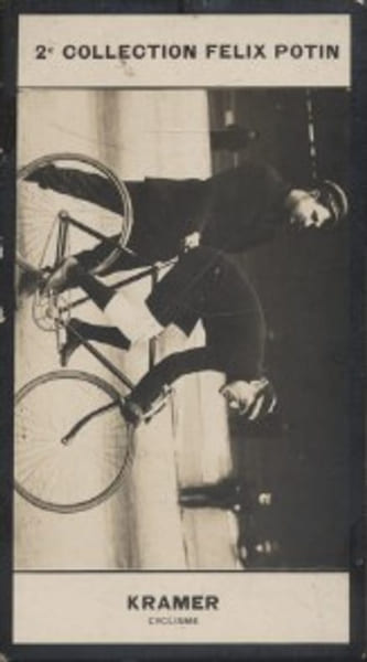 Photographie de la collection F&eacute;lix Potin (4 x 7,5 cm) repr&eacute;sentant : Franck Kramer, coureur cycliste.. KRAMER (Franck) - (Photo de la 2e collection ...