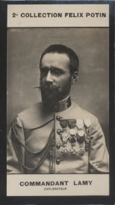 Photographie de la collection F&eacute;lix Potin (4 x 7,5 cm) repr&eacute;sentant : Commandant Lamy, explorateur.. LAMY (Commandant) - (Photo de la 2e collection ...