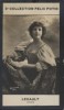 Photographie de la collection Félix Potin (4 x 7,5 cm) représentant : Mademoiselle Legault, comédienne.. LEGAULT (Marie-Françoise) - (Photo de la 2e ...