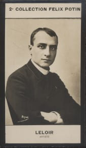 Photographie de la collection Félix Potin (4 x 7,5 cm) représentant : Louis-Pierre Leloir, comédien.