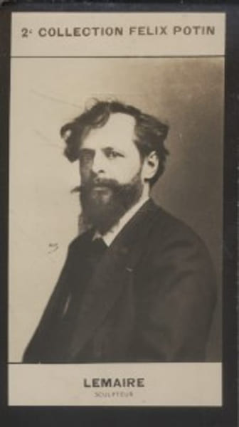 Photographie de la collection F&eacute;lix Potin (4 x 7,5 cm) repr&eacute;sentant : Hector Lemaire, sculpteur.. LEMAIRE (Hector) - (Photo de la 2e collection F&eacute;lix ...