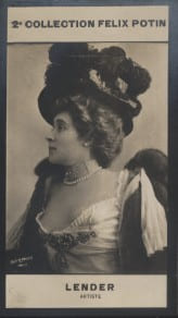 Photographie de la collection F&eacute;lix Potin (4 x 7,5 cm) repr&eacute;sentant : Mademoiselle Marcelle Lender, com&eacute;dienne.. LENDER (Marcelle) - (Photo de la 2e ...