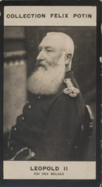 Photographie de la collection F&eacute;lix Potin (4 x 7,5 cm) repr&eacute;sentant : L&eacute;opold II - Roi des Belges.. LEOPOLD II - Roi des Belges 