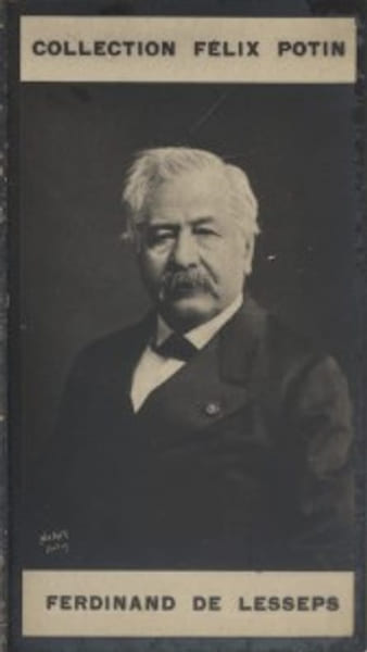 Photographie de la collection F&eacute;lix Potin (4 x 7,5 cm) repr&eacute;sentant : Ferdinand de Lesseps.. LESSEPS (Ferdinand de) Photo Nadar.