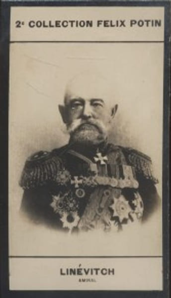 Photographie de la collection F&eacute;lix Potin (4 x 7,5 cm) repr&eacute;sentant : G&eacute;n&eacute;ral Lin&eacute;vitch.. LINEVITCH (Nicolas-P&eacute;trovitch) - (Photo de la 2e collection ...