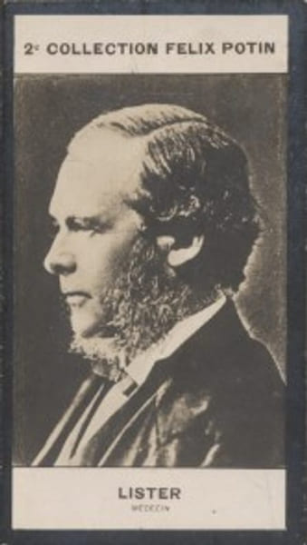 Photographie de la collection F&eacute;lix Potin (4 x 7,5 cm) repr&eacute;sentant : Joseph Lister, m&eacute;decin.. LISTER (Joseph) - (Photo de la 2e collection F&eacute;lix ...