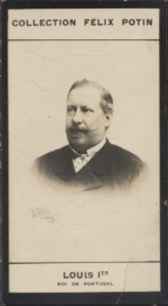 Photographie de la collection F&eacute;lix Potin (4 x 7,5 cm) repr&eacute;sentant : Louis Ier - Roi de Portugal.. LOUIS Ier - Roi de Portugal 