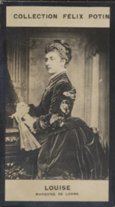 Photographie de la collection Félix Potin (4 x 7,5 cm) représentant : Louise - Marquise de Lorne.. LOUISE - Marquise de Lorne 