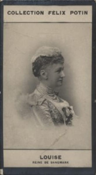 Photographie de la collection F&eacute;lix Potin (4 x 7,5 cm) repr&eacute;sentant : Louise - Reine de Danemark.. LOUISE - Reine de Danemark 