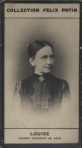 Photographie de la collection F&eacute;lix Potin (4 x 7,5 cm) repr&eacute;sentant : Grande Duchesse Louise de Bade.. LOUISE - Grande Duchesse de Bade 