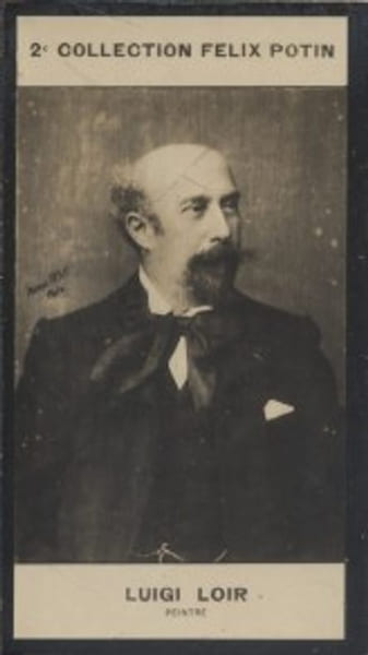 Photographie de la collection F&eacute;lix Potin (4 x 7,5 cm) repr&eacute;sentant : Luigi Loir, peintre.. LOIR (Luigi) - (Photo de la 2e collection F&eacute;lix Potin) ...