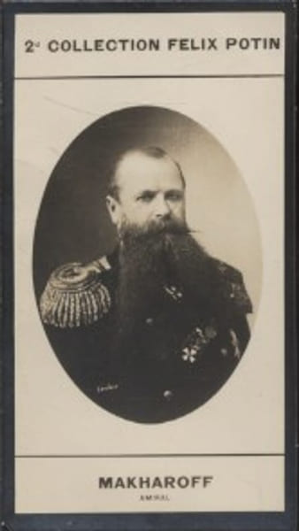 Photographie de la collection F&eacute;lix Potin (4 x 7,5 cm) repr&eacute;sentant : Serge-On&eacute;sinovitch Makharoff - Chef d'Etat Major de la marine russe.. MAKHAROFF ...
