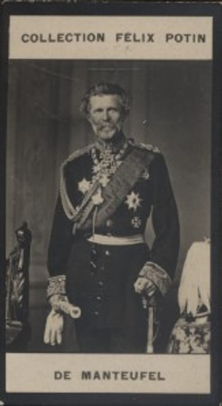 Photographie de la collection Félix Potin (4 x 7,5 cm) représentant : Karl de Manteufel, homme politique.. MANTEUFEL (Karl de) 