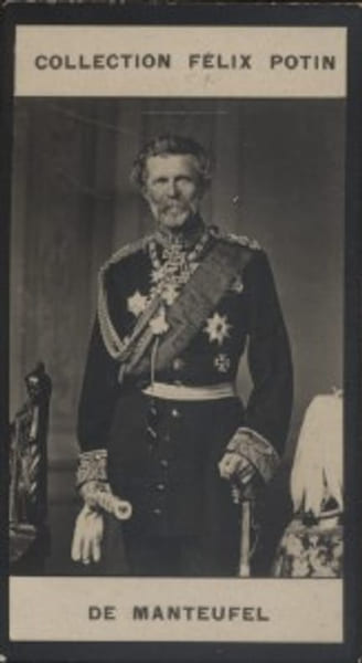 Photographie de la collection F&eacute;lix Potin (4 x 7,5 cm) repr&eacute;sentant : Karl de Manteufel, homme politique.. MANTEUFEL (Karl de) 