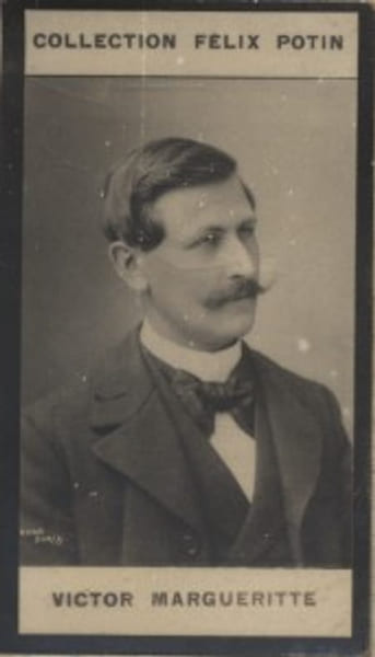 Photographie de la collection F&eacute;lix Potin (4 x 7,5 cm) repr&eacute;sentant : Victor Margueritte, homme de lettres.. MARGUERITTE (Victor) Photo Nadar.