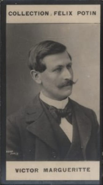 Photographie de la collection F&eacute;lix Potin (4 x 7,5 cm) repr&eacute;sentant : Victor Margueritte, homme de lettres.. MARGUERITTE (Victor) Photo Nadar.
