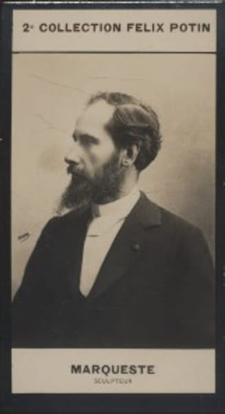 Photographie de la collection F&eacute;lix Potin (4 x 7,5 cm) repr&eacute;sentant : Laurent-Honor&eacute; Marqueste, sculpteur.. MARQUESTE (Laurent-Honor&eacute;) - (Photo de la ...