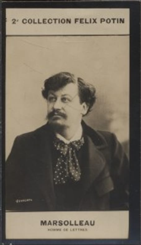 Photographie de la collection Félix Potin (4 x 7,5 cm) représentant : Louis Marsolleau, auteur dramatique.. MARSOLLEAU (Louis) - (Photo de la 2e ...
