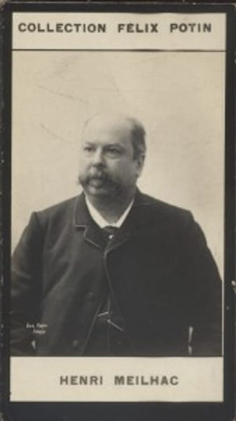 Photographie de la collection F&eacute;lix Potin (4 x 7,5 cm) repr&eacute;sentant : Henri Meilhac, auteur dramatique.. MEILHAC (Henri) Photo Pirou.