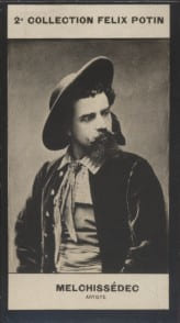 Photographie de la collection F&eacute;lix Potin (4 x 7,5 cm) repr&eacute;sentant : L&eacute;on Melchiss&eacute;dec, chanteur d'op&eacute;ra.. MELCHISSEDEC (L&eacute;on) - (Photo de la 2e ...