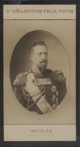 Photographie de la collection Félix Potin (4 x 7,5 cm) représentant : Nicolas-Nicolaiévitch - Grand-Duc de Russie.. NICOLAS-NICOLAIEVITCH - (Photo de ...