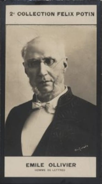 Photographie de la collection F&eacute;lix Potin (4 x 7,5 cm) repr&eacute;sentant : Emile Ollivier, homme de lettres.. OLLIVIER Emile - (Photo de la 2e collection ...