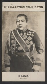 Photographie de la collection F&eacute;lix Potin (4 x 7,5 cm) repr&eacute;sentant : Iwao Oyama - Mar&eacute;chal.. OYAMA Iwao - (Photo de la 2e collection F&eacute;lix Potin) 