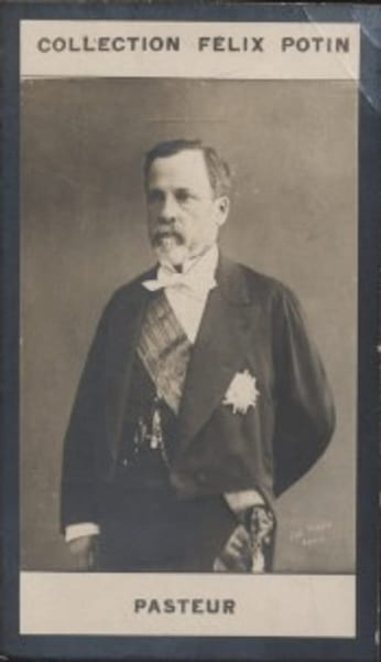 Photographie de la collection F&eacute;lix Potin (4 x 7,5 cm) repr&eacute;sentant : Louis Pasteur, biologiste.. PASTEUR Louis Photo Pirou.
