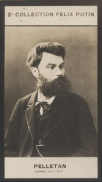 Photographie de la collection F&eacute;lix Potin (4 x 7,5 cm) repr&eacute;sentant : Camille Pelletan, homme politique.. PELLETAN Camille - (Photo de la 2e ...