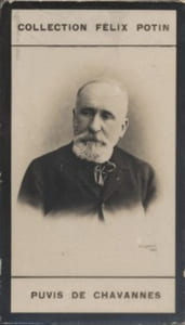 Photographie de la collection Félix Potin (4 x 7,5 cm) représentant : Pierre Puvis de Chavannes, peintre.