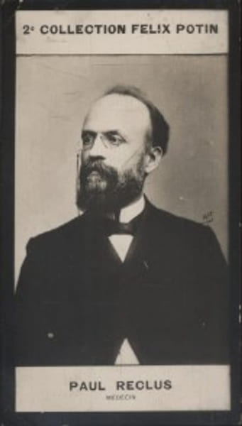 Photographie de la collection F&eacute;lix Potin (4 x 7,5 cm) repr&eacute;sentant : Paul Reclus, m&eacute;decin.. RECLUS Paul - (Photo de la 2e collection F&eacute;lix Potin) ...