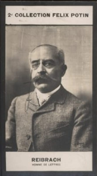 Photographie de la collection F&eacute;lix Potin (4 x 7,5 cm) repr&eacute;sentant : Jean Chabrier dit Jean Reibrach, homme de lettres.. REIBRACH Jean - (Photo de la ...