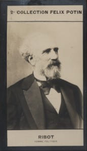 Photographie de la collection F&eacute;lix Potin (4 x 7,5 cm) repr&eacute;sentant : Alexandre Ribot, homme politique.. RIBOT Alexandre - (Photo de la 2e collection ...