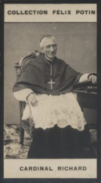 Photographie de la collection F&eacute;lix Potin (4 x 7,5 cm) repr&eacute;sentant : Cardinal Richard.. RICHARD Benjamin (Mgr) 