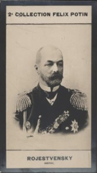Photographie de la collection F&eacute;lix Potin (4 x 7,5 cm) repr&eacute;sentant : Amiral Rojestvensky.. ROJESTVENSKY Zinovy-Pietrovitch - (Photo de la 2e ...