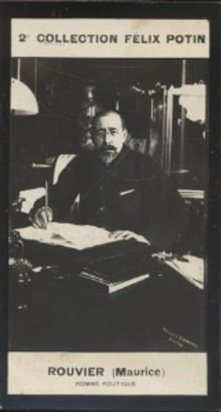 Photographie de la collection F&eacute;lix Potin (4 x 7,5 cm) repr&eacute;sentant : Maurice Rouvier, homme politique.. ROUVIER Maurice - (Photo de la 2e collection ...
