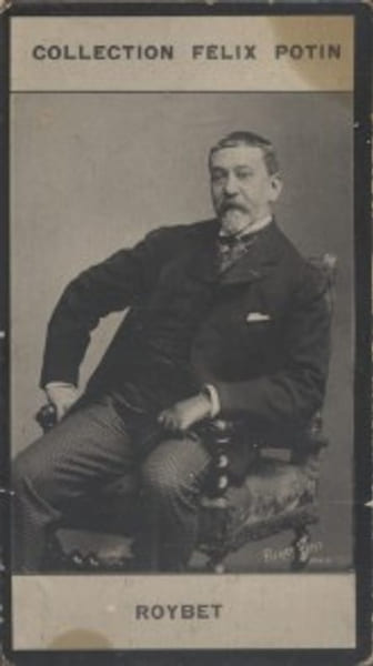 Photographie de la collection F&eacute;lix Potin (4 x 7,5 cm) repr&eacute;sentant : Ferdinand Roybet, peintre.. ROYBET Ferdinand Photo Petit.