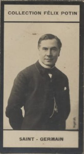 Photographie de la collection F&eacute;lix Potin (4 x 7,5 cm) repr&eacute;sentant : Gilles de Saint-Germain, com&eacute;dien.. SAINT-GERMAIN Gilles de Photo Boyer.