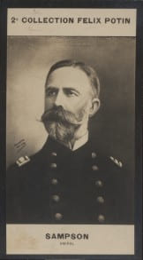 Photographie de la collection F&eacute;lix Potin (4 x 7,5 cm) repr&eacute;sentant : Amiral William Sampson.. SAMPSON William Thomas - (Photo de la 2e collection ...