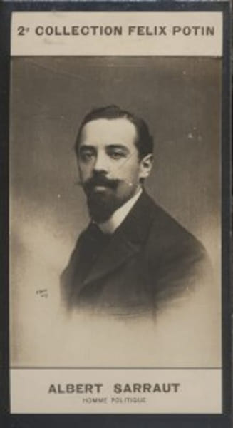 Photographie de la collection F&eacute;lix Potin (4 x 7,5 cm) repr&eacute;sentant : Albert Sarraut, homme politique.. SARRAUT Albert - (Photo de la 2e collection ...