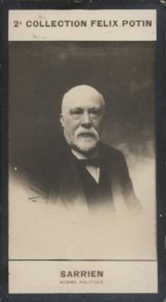 Photographie de la collection F&eacute;lix Potin (4 x 7,5 cm) repr&eacute;sentant : Jean Sarrien, homme politique.. SARRIEN Jean - (Photo de la 2e collection F&eacute;lix ...