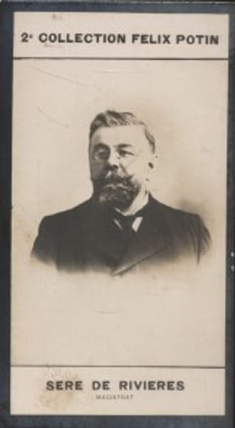 Photographie de la collection F&eacute;lix Potin (4 x 7,5 cm) repr&eacute;sentant : Georges S&eacute;r&eacute; de Rivi&egrave;res, magistrat.. SERE DE RIVIERES Georges - (Photo de la 2e ...